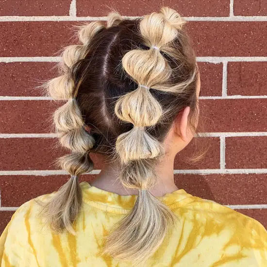 Bleached Bubble Braided Twintails
