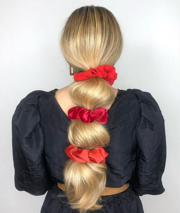Bubble Braids with Scrunchies