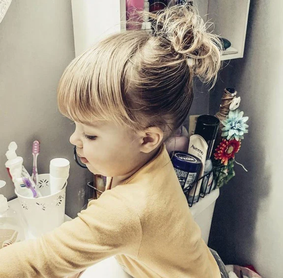 Bangs with Messy Updo
