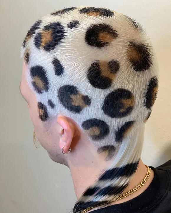 Rat tail with cheetah dyed hair