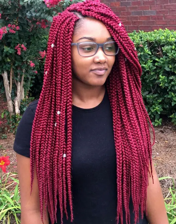 51 Red Box Braids Hairstyles That You Can Do On Your Own 51 Red Box Braids Hairstyles That You Can Do On Your Own