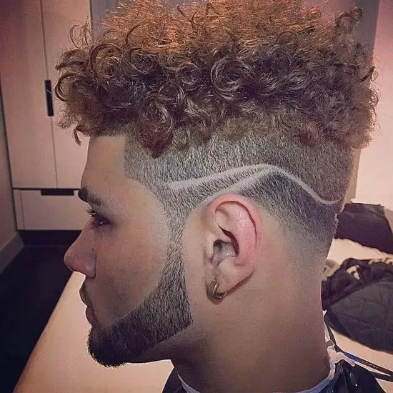 Colored Curly Top With Designed Shadow Fade