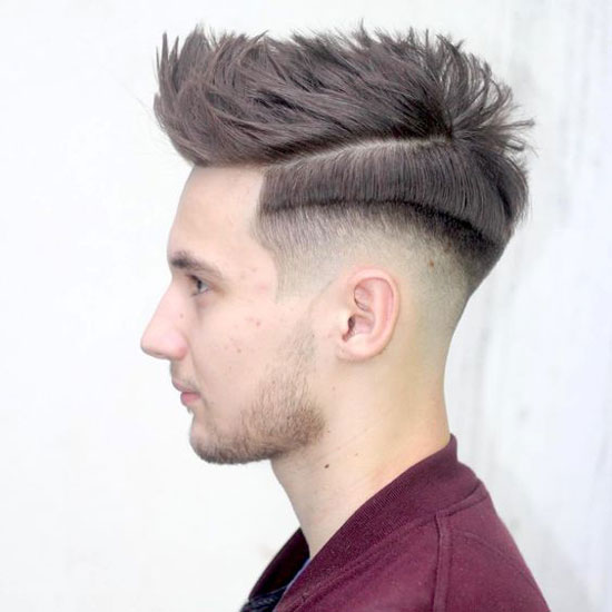 Ultra Straight Faux Hawk With Mid Shadow Fade