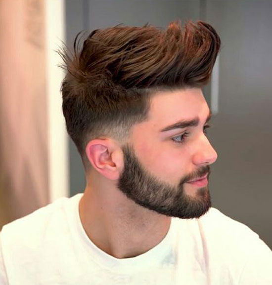 Voluminous Faux Hawk With Low Shadow Fade