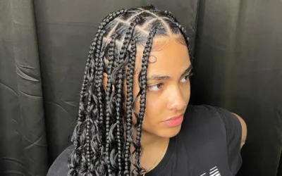 Half Braided Half Curly Black Hairstyles