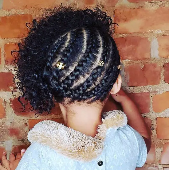 Half Braided Half Curly Hair for Toddlers