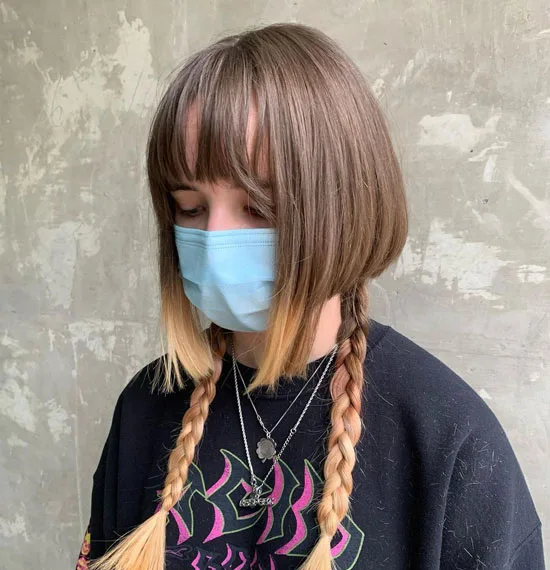 Jellyfish Haircut with Braided Pigtails