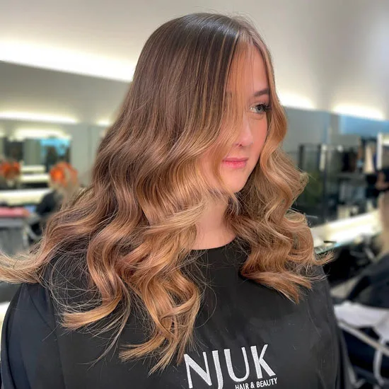 Medium Length Layers with Honey Caramel