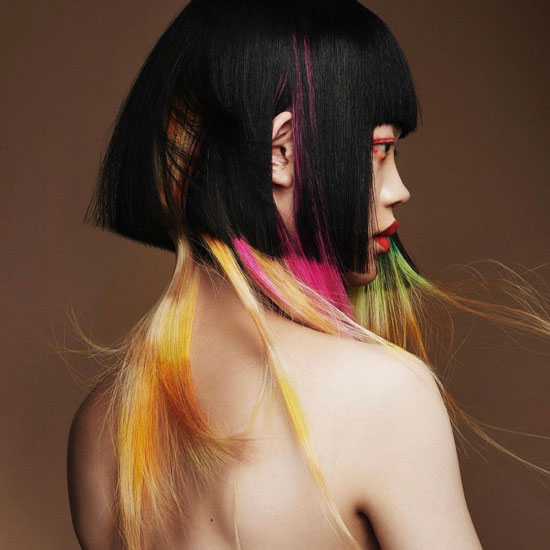 Multicolor Jellyfish Haircut with Edgy Ends