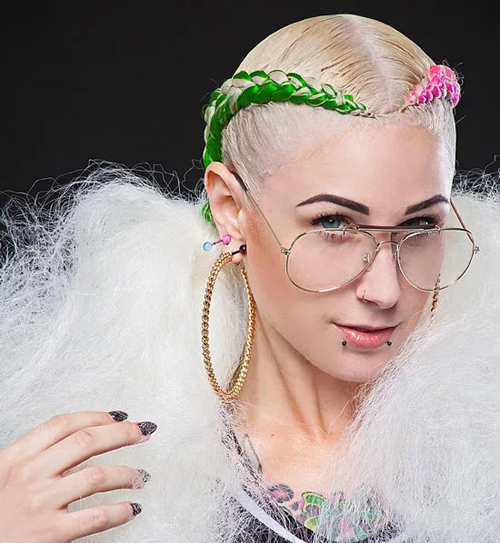 Pink and Green Mermaid Braids