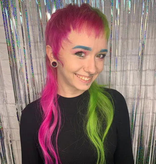 Shaggy Mullet with Stubby Textured Bangs