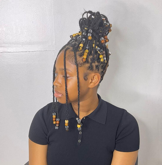 Top Knot with Multi-structured Beads for Kids