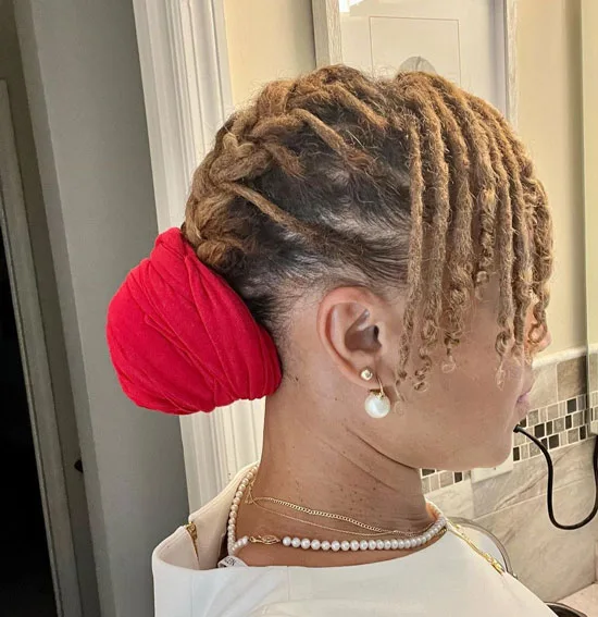 Barrel Twists with Braided Bangs