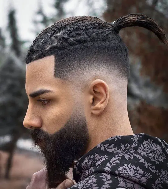 Braided Ponytail with Skin Fade