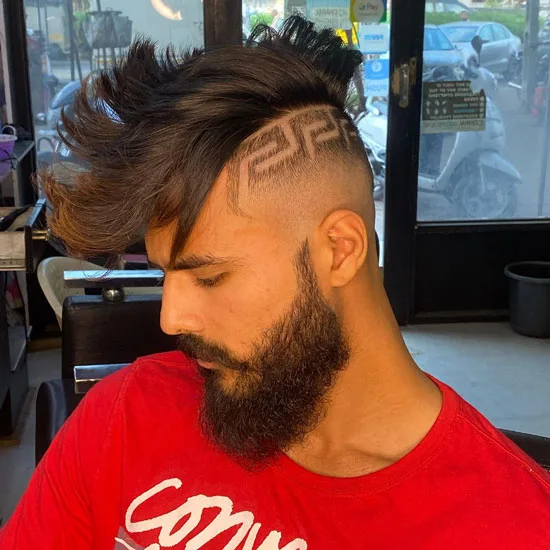 Mohawk with Shaved Designs