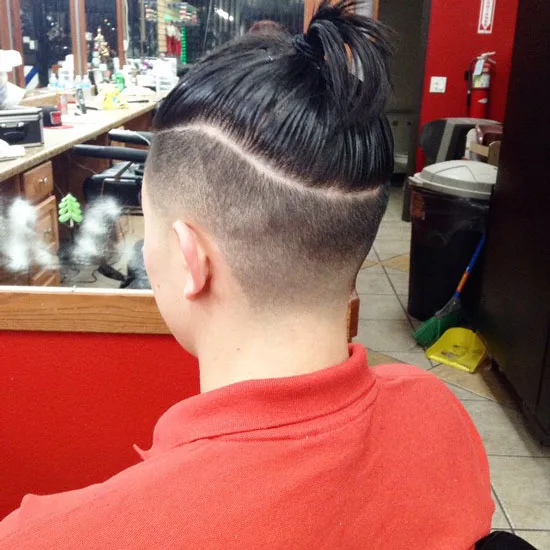 Samurai Haircut Over Fades