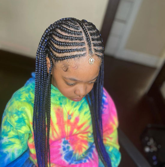 Box Braids with Tribal Touch