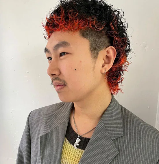 Edgy Wolf Cut with Two-tone Curls