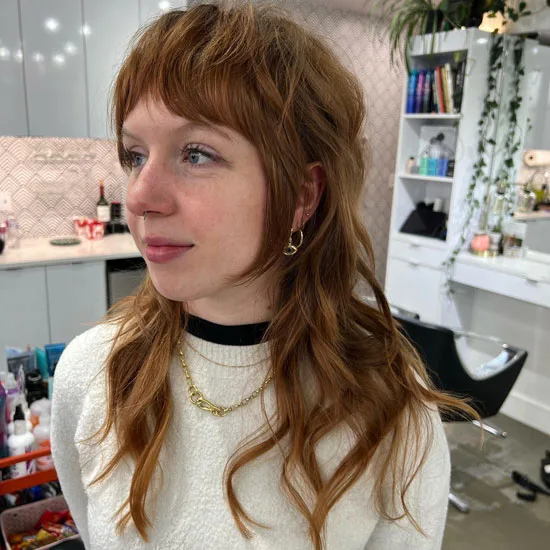 Shaggy Mullet with Curtain Bangs