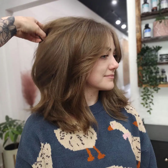 Choppy Layers Curtain Bangs