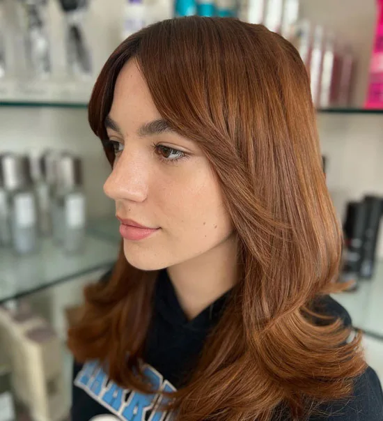 Curtain Bangs with Shaggy Layers