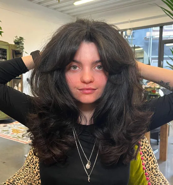 Middle Parted Bangs with Long Layers