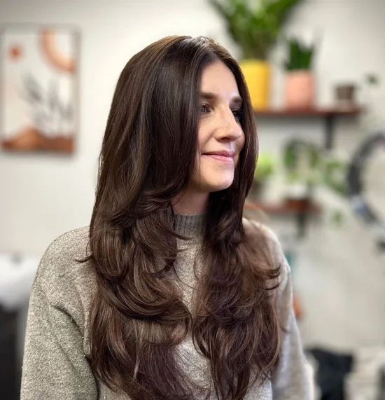 Middle Parted U Shaped Layers