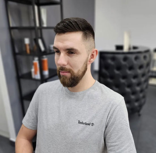 High Fade Side part Combover