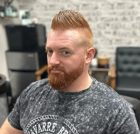 Polished Mohawk with Temple Fade