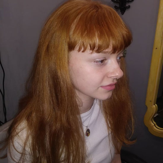 Straight Bangs with V Shaped Layers