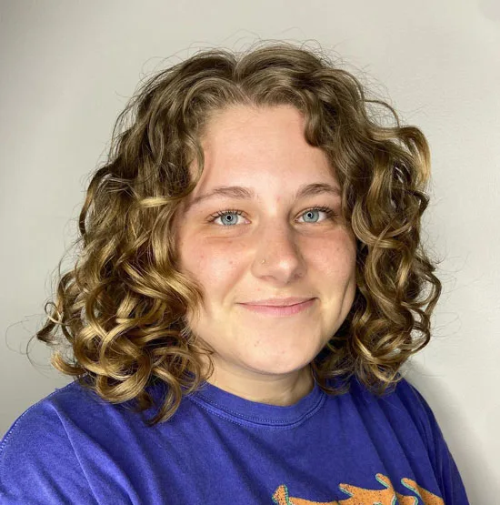 Wavy Mid-part Bob Cut