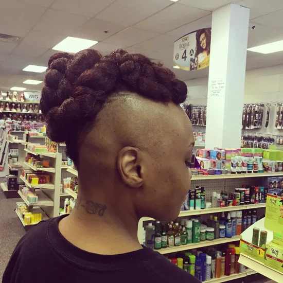 Braided Mohawk With Shaved Sides