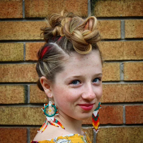 Crimped Mohawk Braided Updo