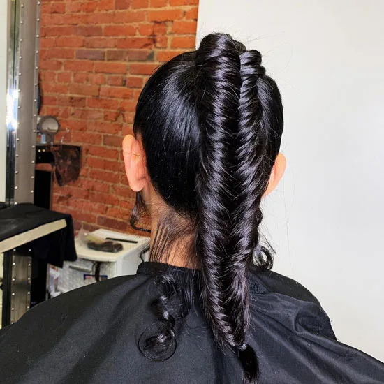 Fishtailed Weave Ponytail