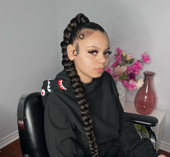High Braided Weave Ponytail