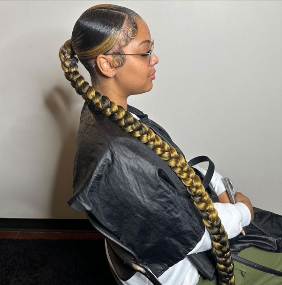 Long Braided Weave Ponytail
