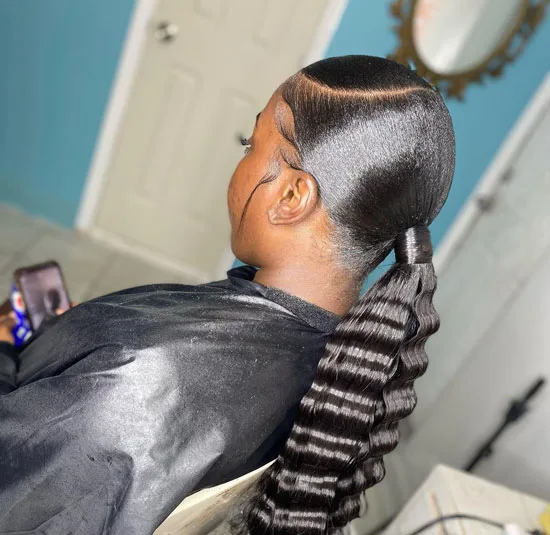 Low-Crimped Swoop Weave