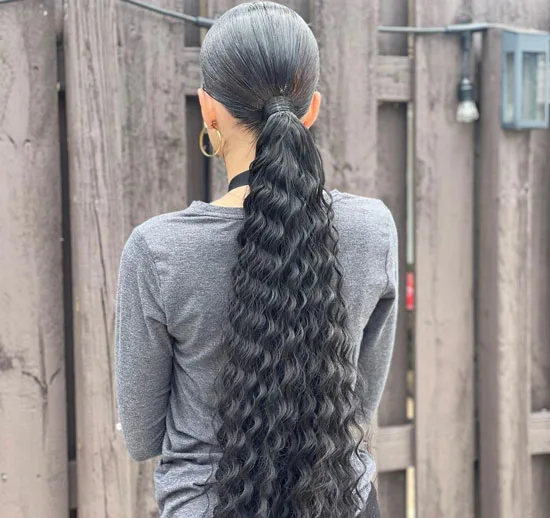 Low Weave Pony With Beach Weave