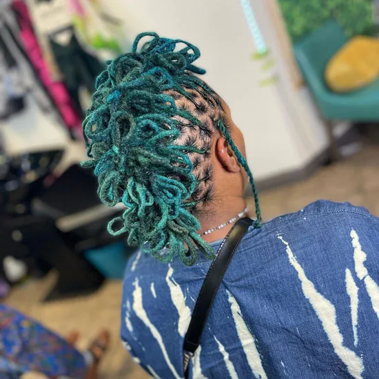 Mohawk Braided Locs In Updo