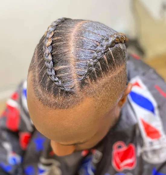 Polished Braided Mohawk with Concentrated Edge-Up