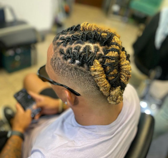 Two-tone Twisted Braids With Mohawk