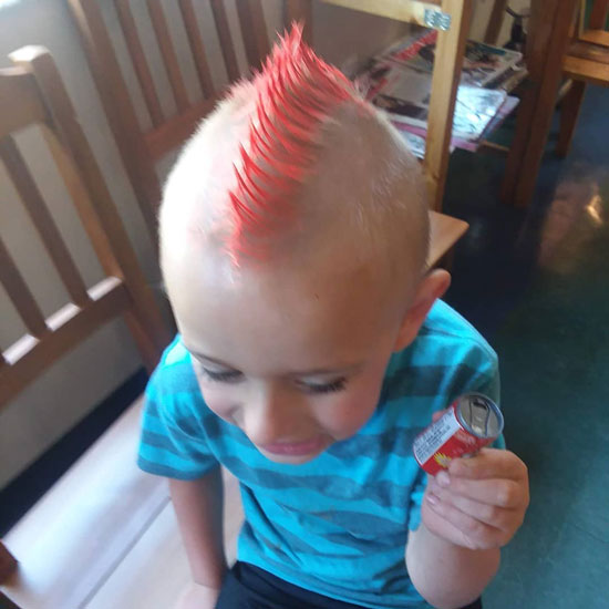 Bleached Liberty Mohawk With Pink Dye